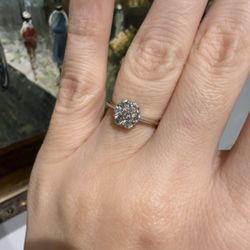 14K White Gold Natural Diamonds Ring