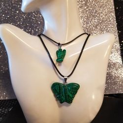 Natural Strong Healing MALACHITE. I Have In an Angel Or Butterfly Necklace.