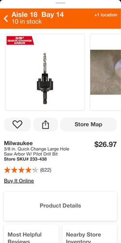 Milwaukee hole saw arbor