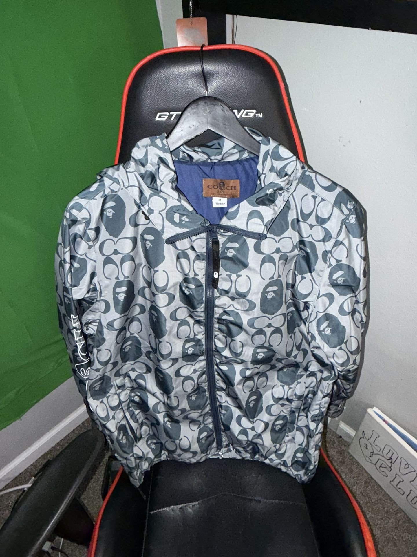 BAPE X Coach Navy windbreaker
