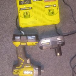 Impact Drill Ryobi Plus Charger And 2 Batteries