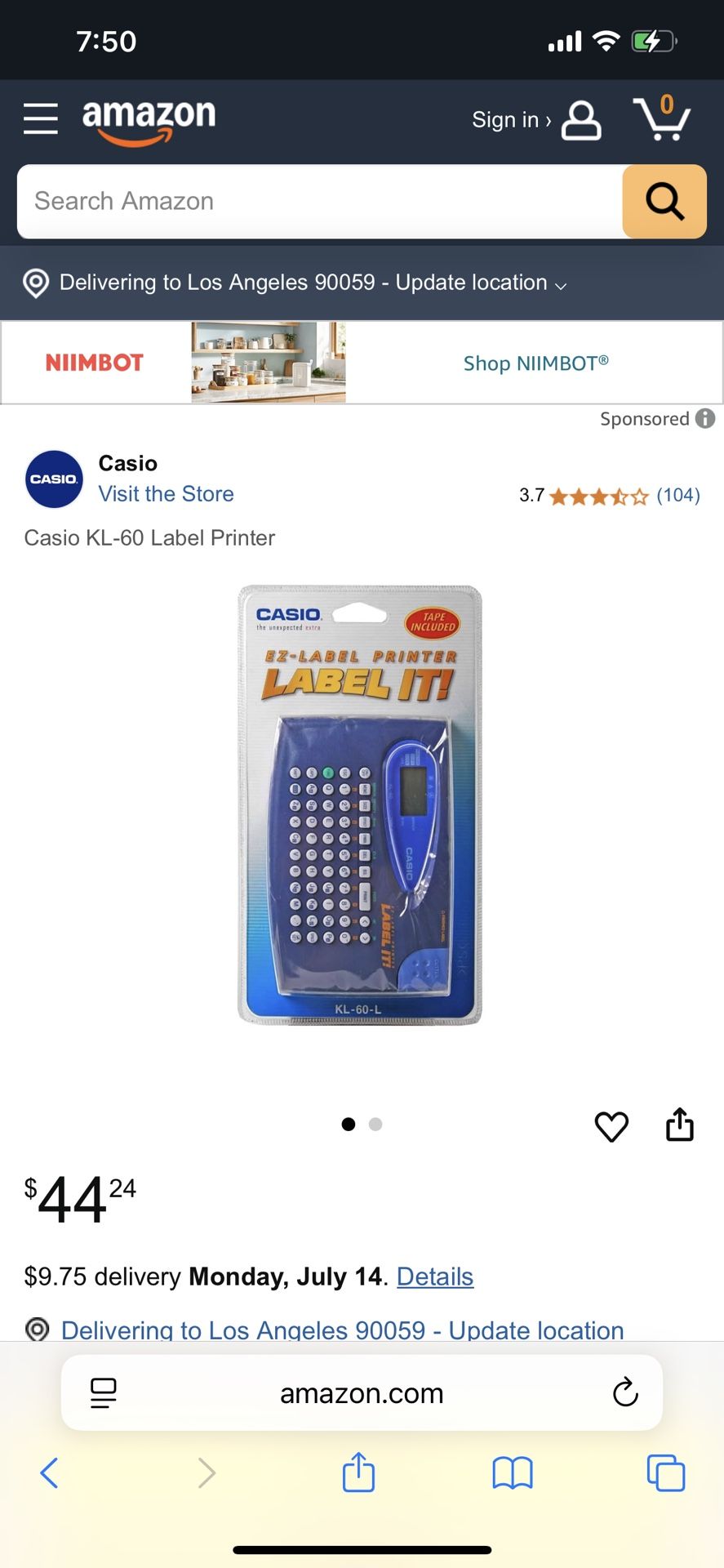 Casio EZ Printer LABEL IT!