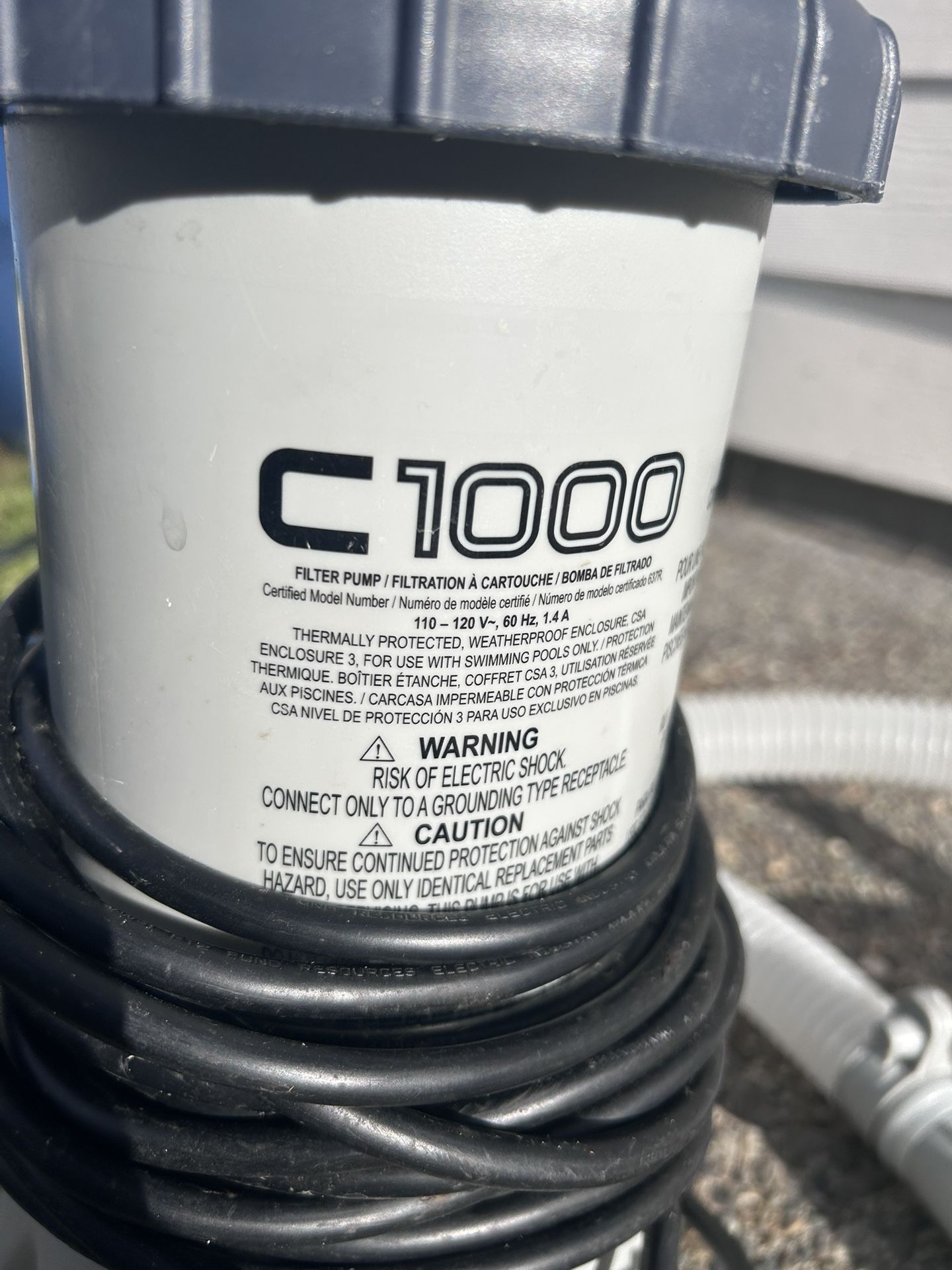 C1000 INTEX Above ground Pump