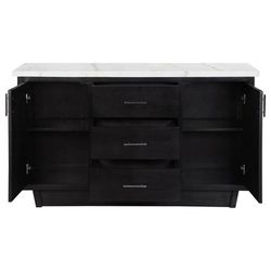 💎3-DRAWER MARBLE TOP SIDEBOARD BUFFET CONSOLE CABINET GABETA💎