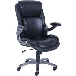 Serta 3-D Active back office manager chair, with Leather Upholstery and Memory Foam , Brown
