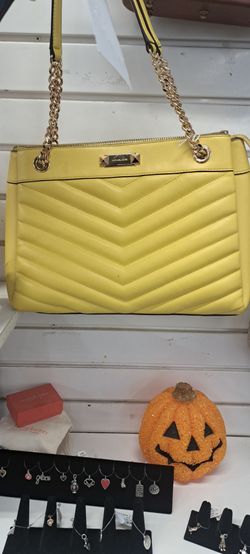 Michael Kors Yellow Quilted Chain Shoulder Bag