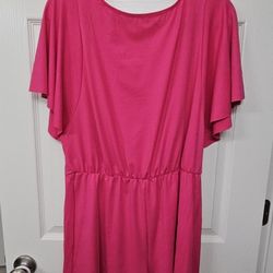 New Hot Pink Halara Shorts Romper (M) and Black Halara Halter Wrap Top (M)