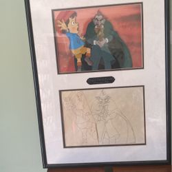 Vintage 1987 Original Heand Panting Cel Pinocchio And The Enperor Of The Night 