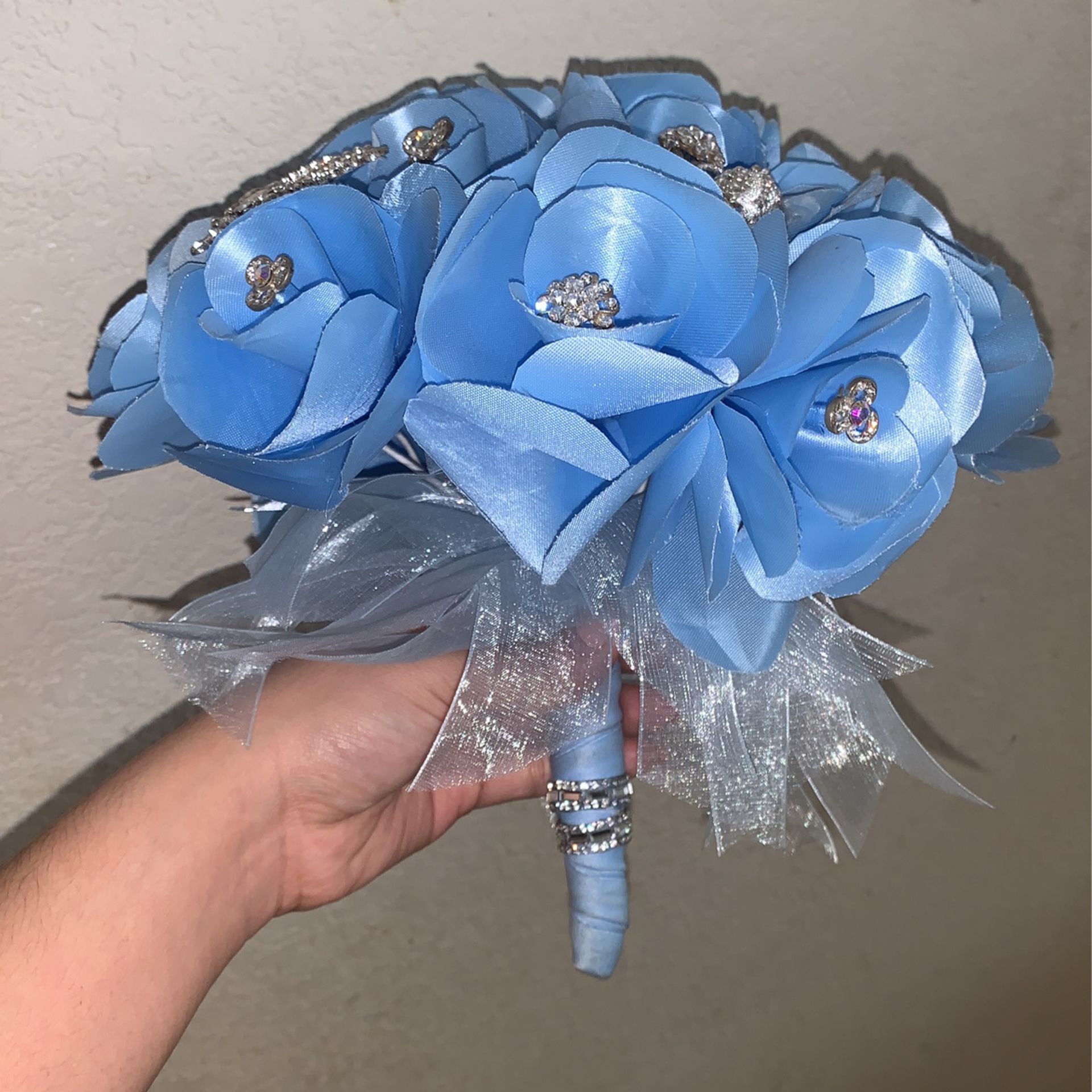 Artificial Bouquet Baby Blue