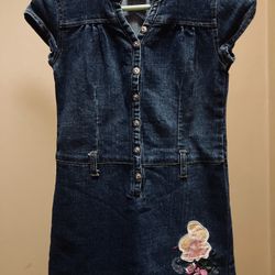 Kids Size 6X Barbie Blue Jean Dress 