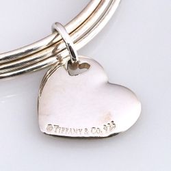 TIFFANY & CO. STERLING SILVER TRIPLE BANGLE HEART CHARM BRACELET 7.5" -