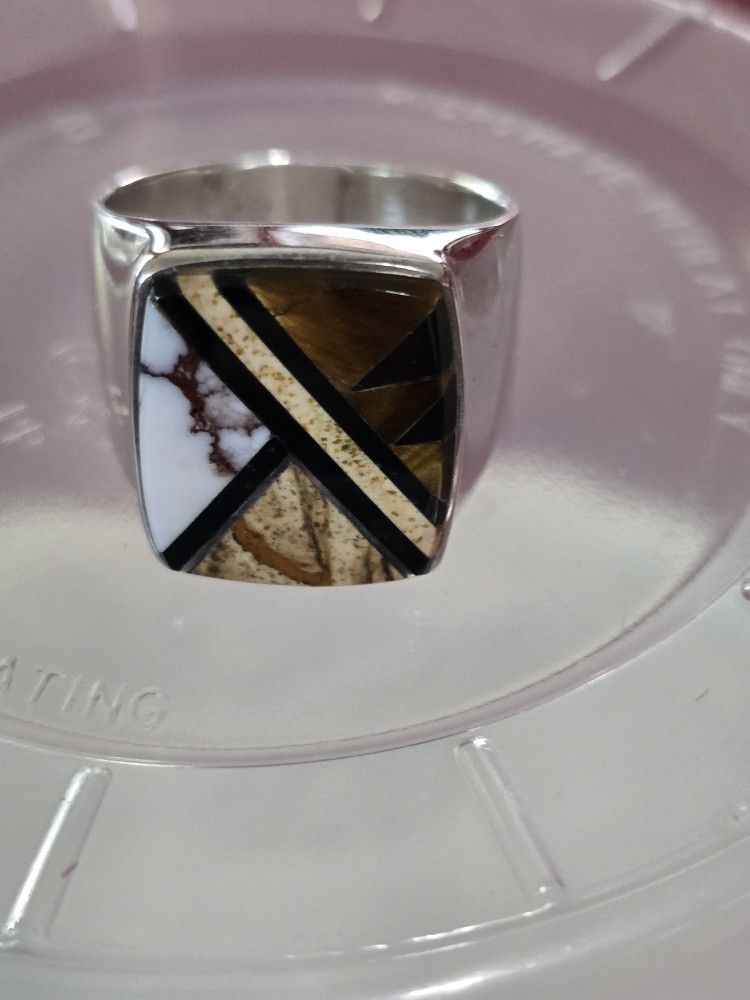 Mens Very Heavy Sterling Silver Ring