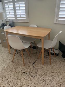 Table and four chairs