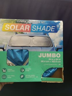 Windshield Solar Shade. Jumbo Size: 34x64 in.