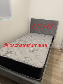 Twin size bed frame with mattress