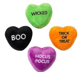 Halloween Stuffed Conversation Hearts - 16Pc.