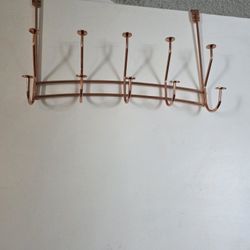 perchero de puerta Relaxdays con 5 ganchos dobles , color cobre