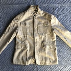 Mens Wool Jacket Coat - Merona Brand - Size L - Gray