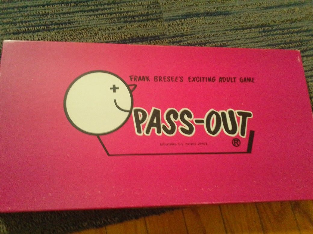 1971 Pass Out Adult Board Game Frank Bresee