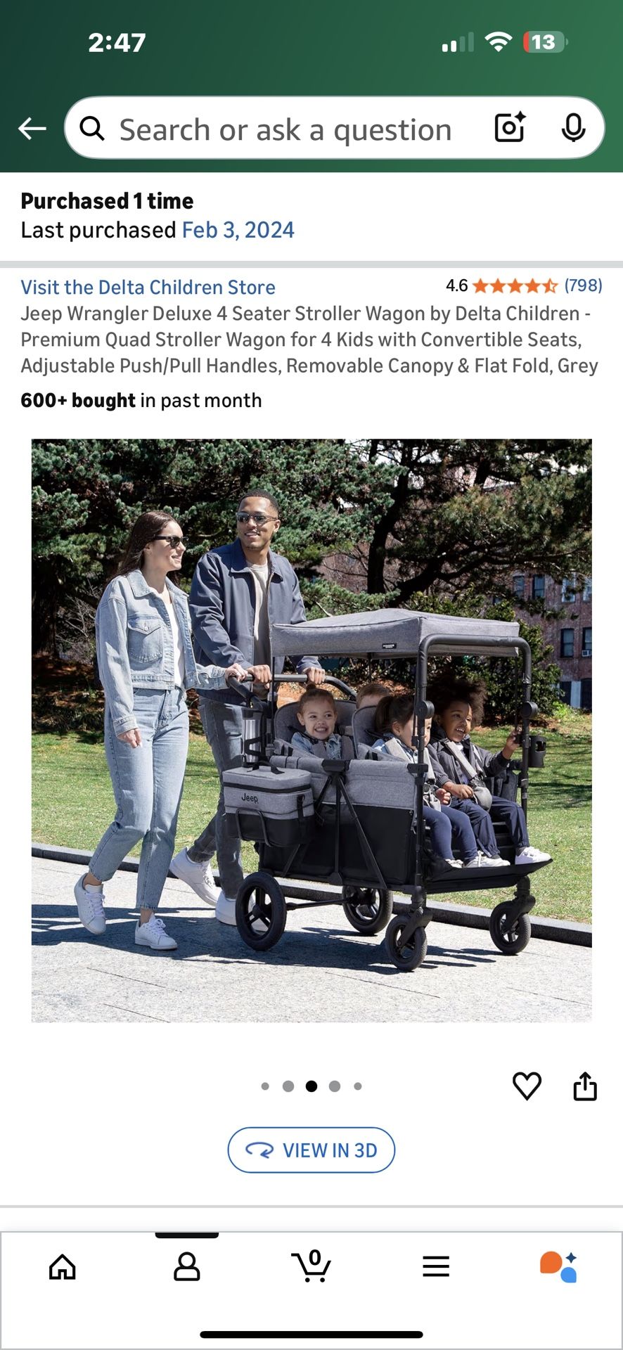 Jeep Wrangler Deluxe 4 Seater Stroller Wagon