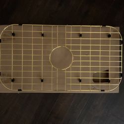 Sink Protector Sink Rack,Large Gold Kitchen Sink Grate,26" X 14" Centered Drain