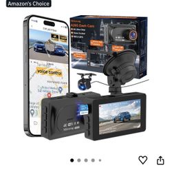 4K Dash Cam Front and Rear Camera with Voice Control