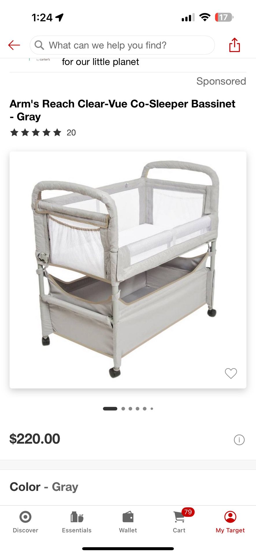 Arms Reach Clear Vue Co Sleeper Bassinet - Main Image