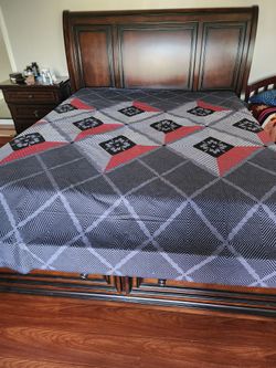 Indian Cotton Cal King Size Bed Sheet with 2 Pillow Covers