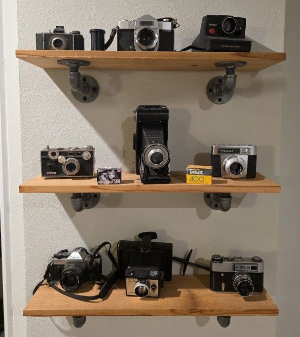 Antique Cameras/posters/shelving