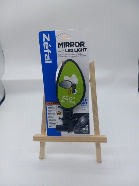 Zefal Bike Mirror w/ LED Light Universal Handlebar Fit 360* Rotation New In Pack