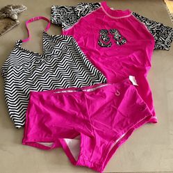 Girls Swimsuit Set Bathing Suit and Water Shirt