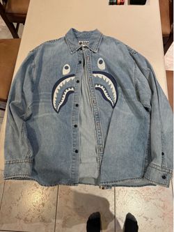 BAPE Shark Light Denim LS Shirt Large