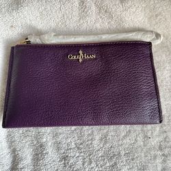 Cole Haan Maroon Leather Waller Clutch New