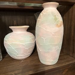 Set Of Two Ceramic Custom Made Vase 