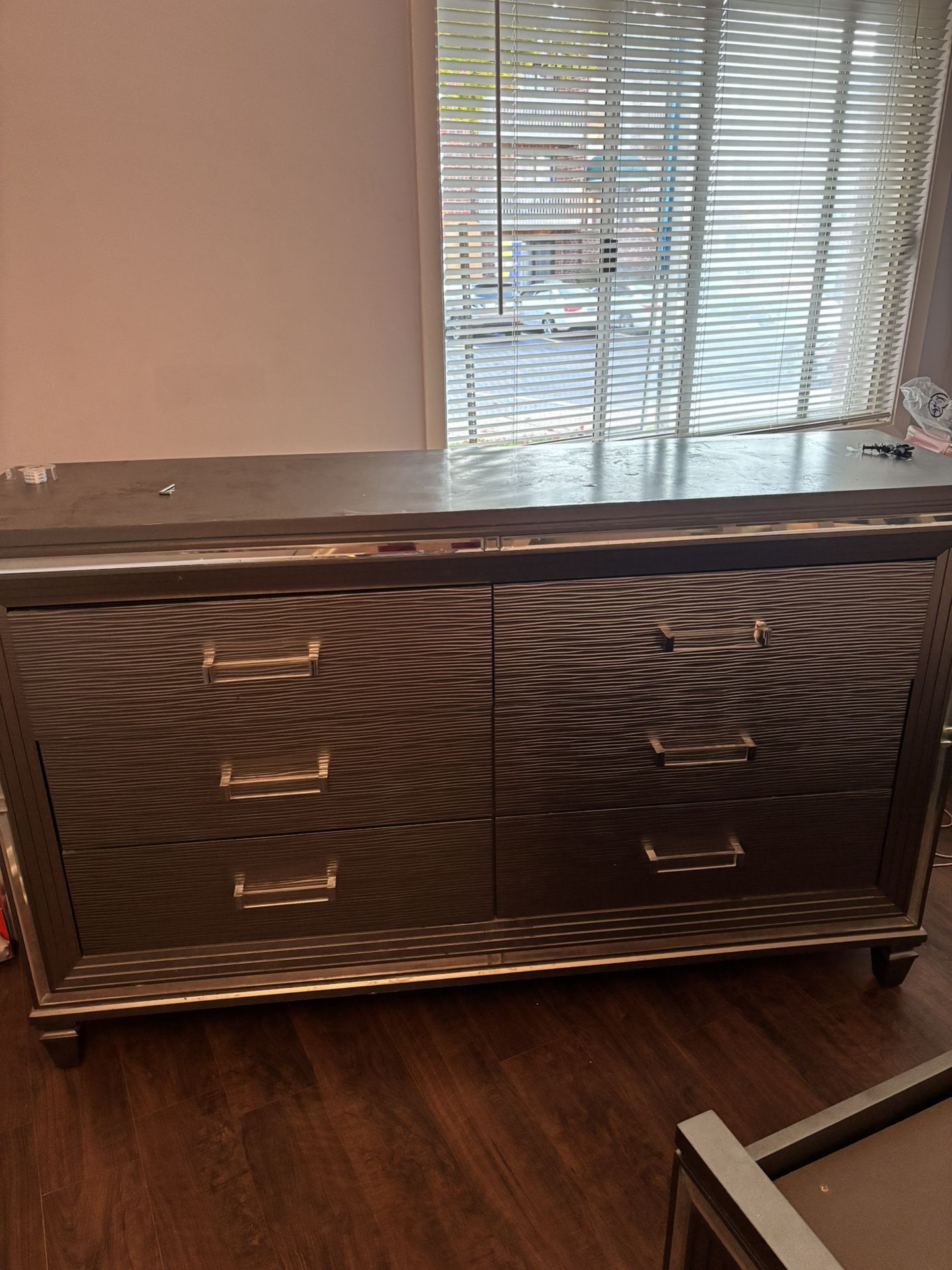 King Size Bed Frame With Dresser And Mirror Set