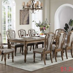 9 Pc Dining Table Set