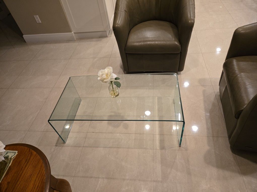Clear Tempered Glass Coffee Table