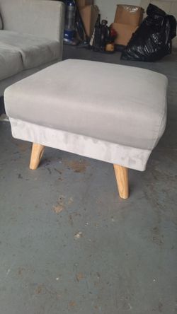 Title: Mid-Century Gray Velvet Sofa + Ottoman Set - NEW - $200 - Oakland Park