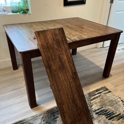 Dark Solid Oak Dining Room Table