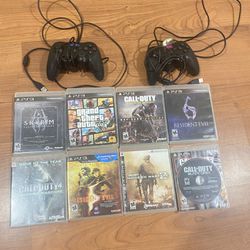 PS3 games and 2 controllers 