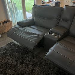 Brownish Gray Sectional Recliner