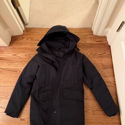 Coke Haan Women’s Down Winter Black Signature Parka With Hood - Medium