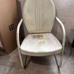 Mid Century Metal Spring Seat Chair 