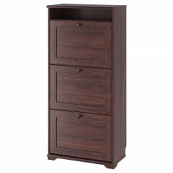 Brown Wood Shoe Cabinet (Shoe Storage, Rack)