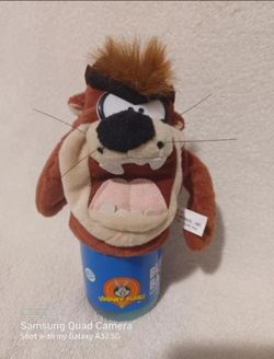 Vintage Looney tunes bubble bath with Tasmanian Devil hand puppet