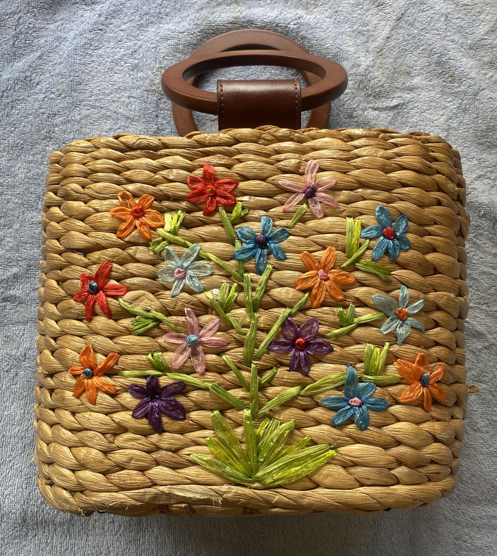 Patricia Nash Multi Color Floral Collection Cler Tote Specialty Woven Bag + Card