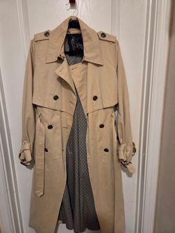 G.E.T. equipment general tchnique Tan Double-Breasted Trench Coat