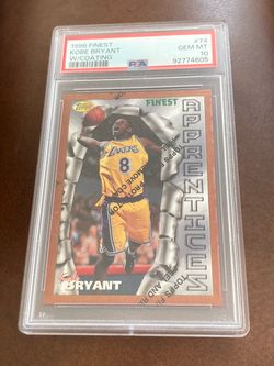 Kobe Bryant 1996-97 Topps Finest PSA 10 with coating # 74 GEM MINT graded rookie card.
