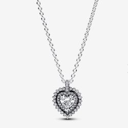 Pandora Sparkling Heart Halo Pendant Necklace 393099C01-45