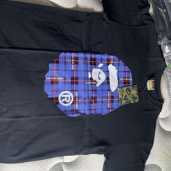 BAPE PURPLE BURBERRY FACE TEE (Size M)